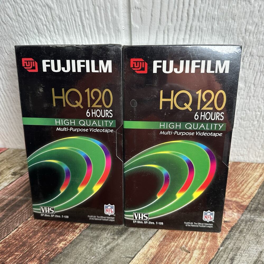 Fujifilm HQ T-120 Blank VHS Tape Qnty 2